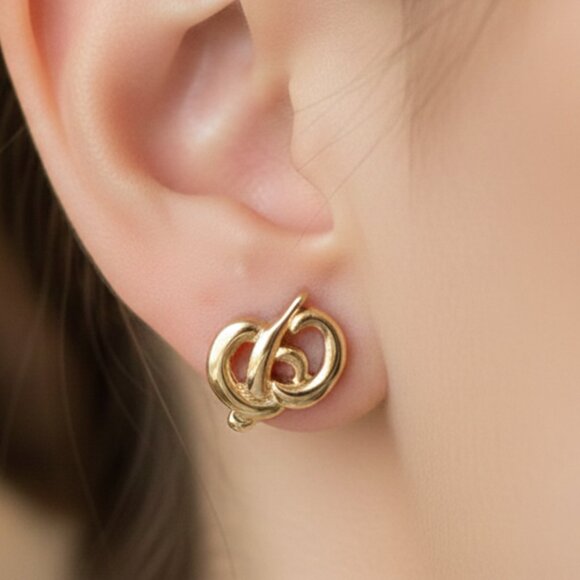 Dior Jewelry - NWT Authentic Vintage Christian Dior Monogram CD Gold‎ Earrings with 14k Post
